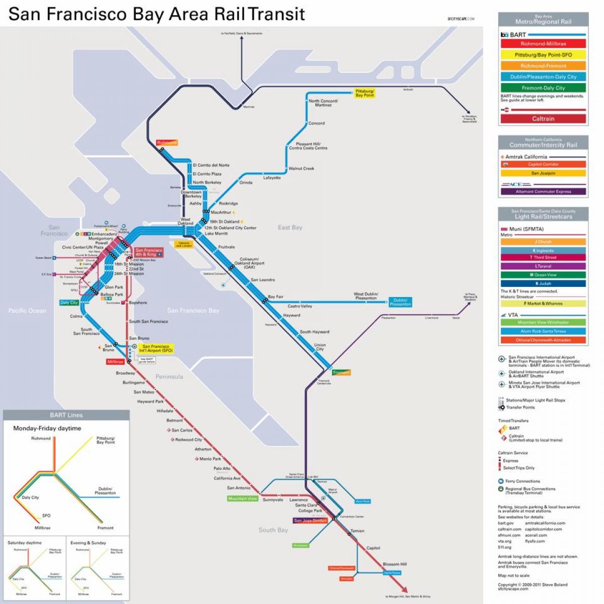 bart σταθμούς Σαν Φρανσίσκο εμφάνιση χάρτη