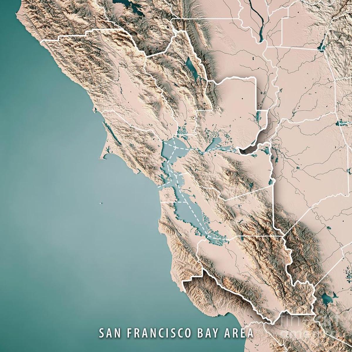 Χάρτης της San Francisco bay τοπογραφικό 