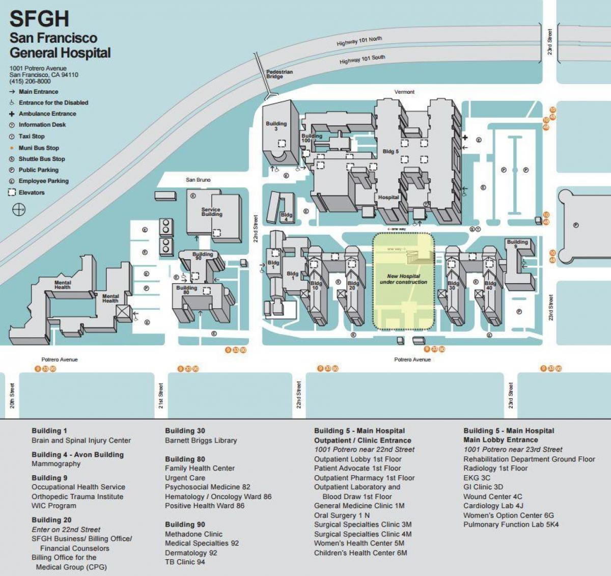 Χάρτης της ucSF medical center