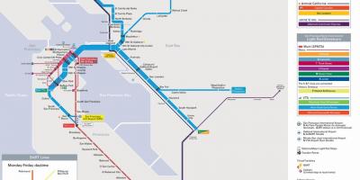 Bart σταθμούς Σαν Φρανσίσκο εμφάνιση χάρτη