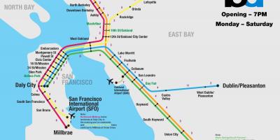 Bart σύστημα Σαν Φρανσίσκο εμφάνιση χάρτη