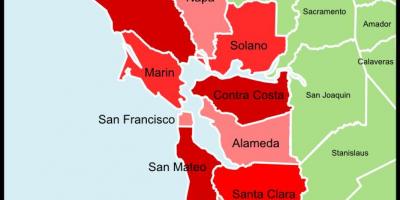 San Francisco bay area county εμφάνιση χάρτη