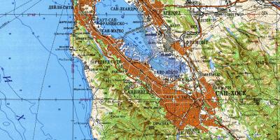 San Francisco bay area τοπογραφικός χάρτης