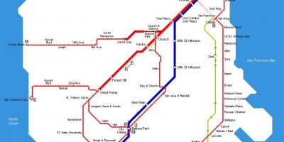Χάρτης της muni τραμ
