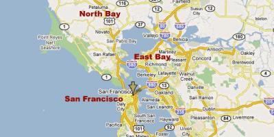 Χάρτης της south bay, στη βόρεια καλιφόρνια