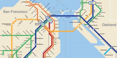 SFO χάρτη του μετρό