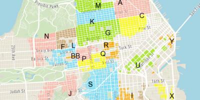 Δωρεάν πάρκινγκ στο δρόμο Σαν Φρανσίσκο εμφάνιση χάρτη