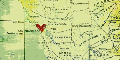 Καρδιές σε Σαν Φρανσίσκο εμφάνιση χάρτη