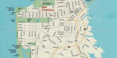 Χάρτης της San Francisco κύρια αξιοθέατα