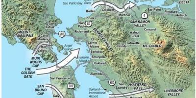 Χάρτης της San Francisco μικροκλίμα