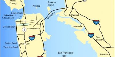 Χάρτης της San Francisco παραλίες