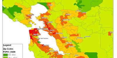 Χάρτης της San Francisco πληθυσμού