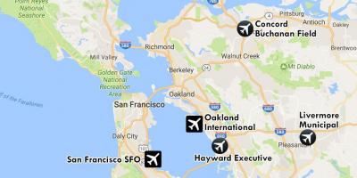 Αεροδρόμια πλησίον της πόλης Σαν Φρανσίσκο εμφάνιση χάρτη
