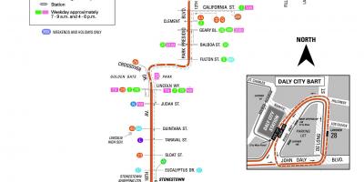 Σαν Φρανσίσκο λεωφορείο 28 χάρτη της διαδρομής