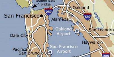 Χάρτης της San Francisco airport και της γύρω περιοχής