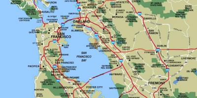 Χάρτης των πόλεων γύρω από το Σαν Φρανσίσκο