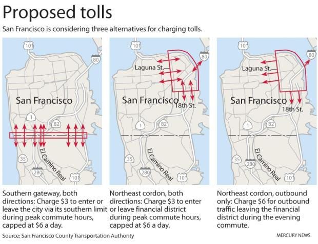 Χάρτης της San Francisco διόδια