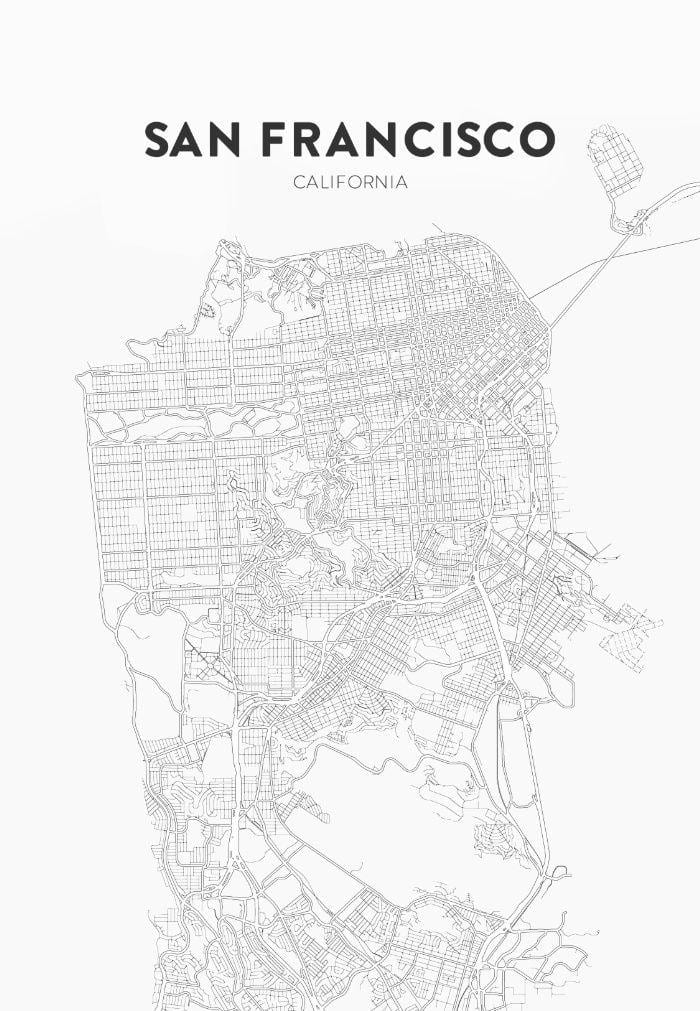 εκτύπωση χάρτης της San Francisco