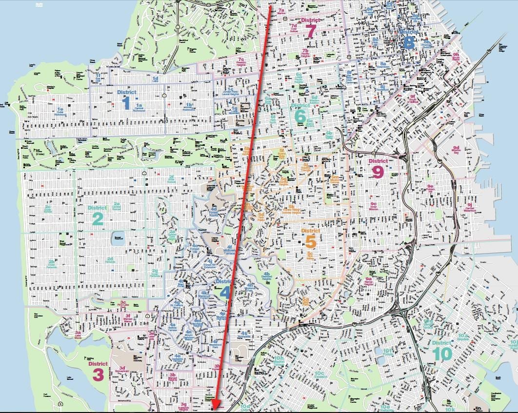 Χάρτης της San Francisco ομίχλης