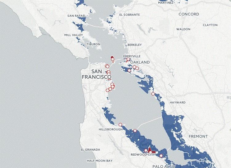 Χάρτης της San Francisco πλημμυρών