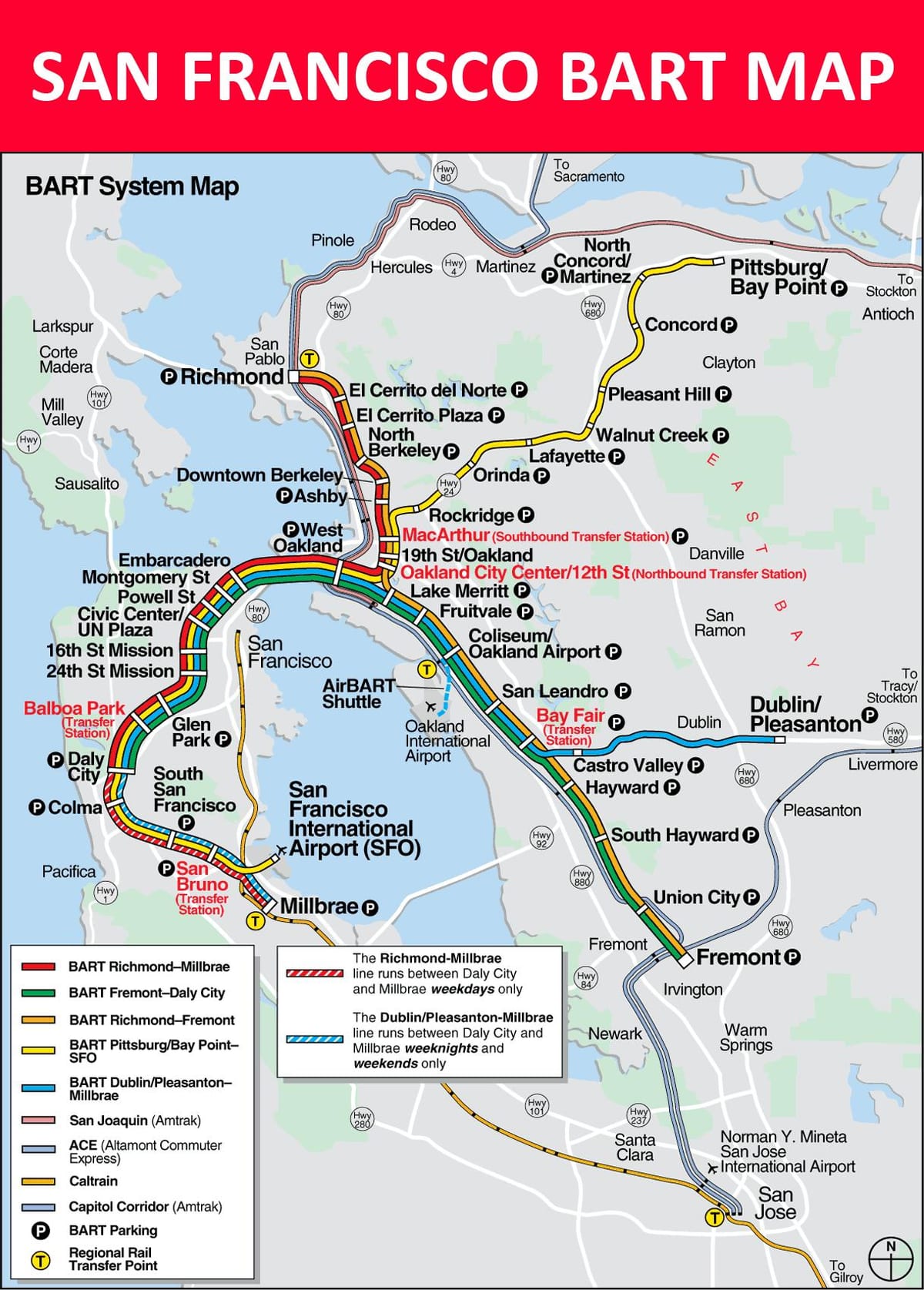 bart χάρτης SFO