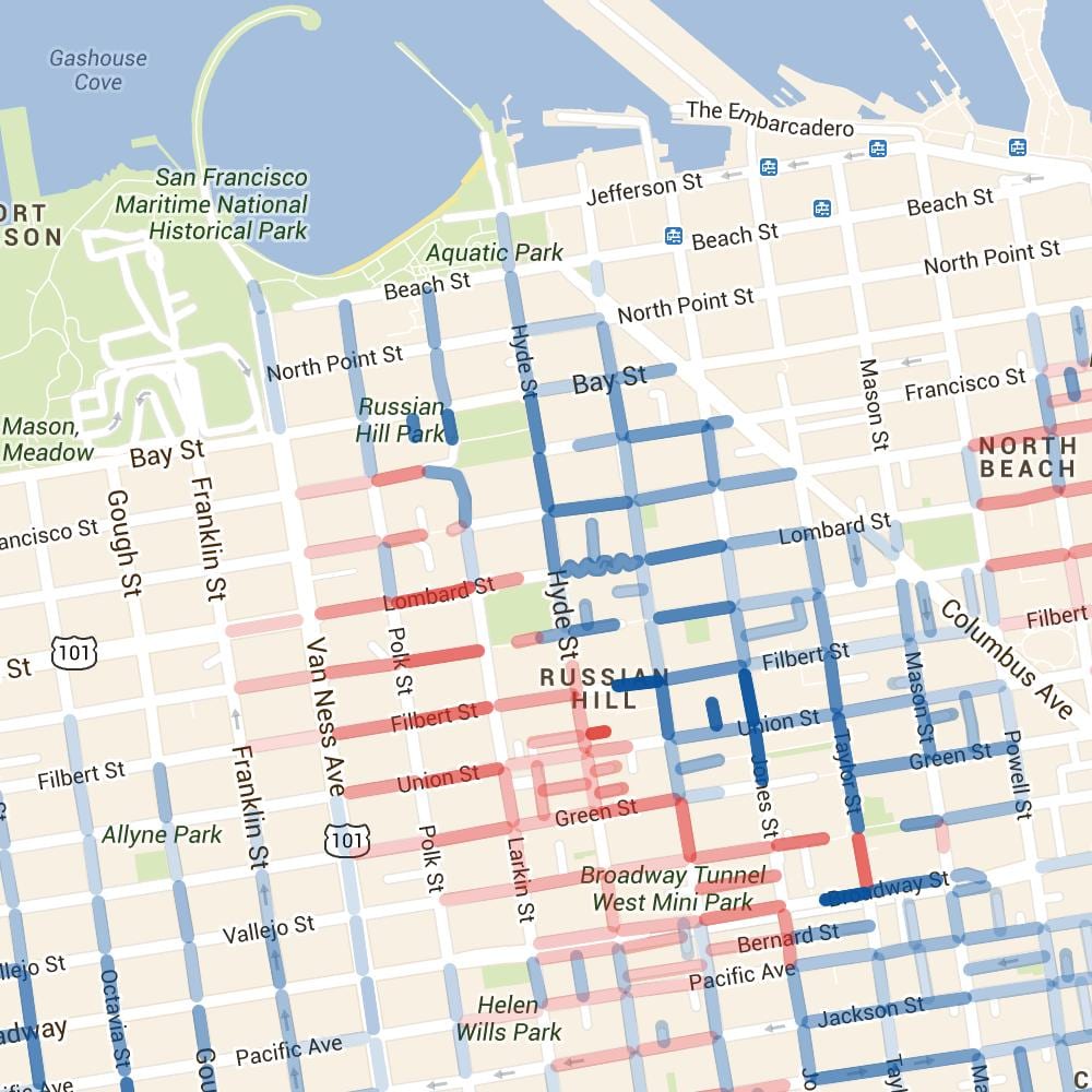 Χάρτης της San Francisco hill