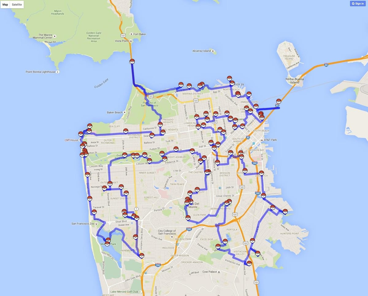 Χάρτης της San Francisco pokemon