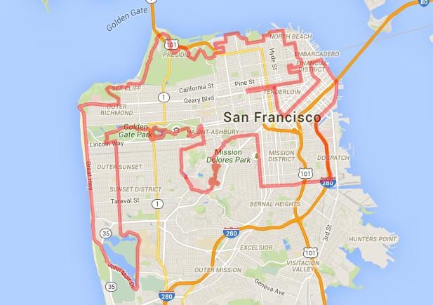 το golden gate park bike μονοπάτια χάρτης