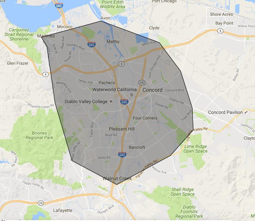Χάρτης της λογαριασμό παρακαλώ bay area