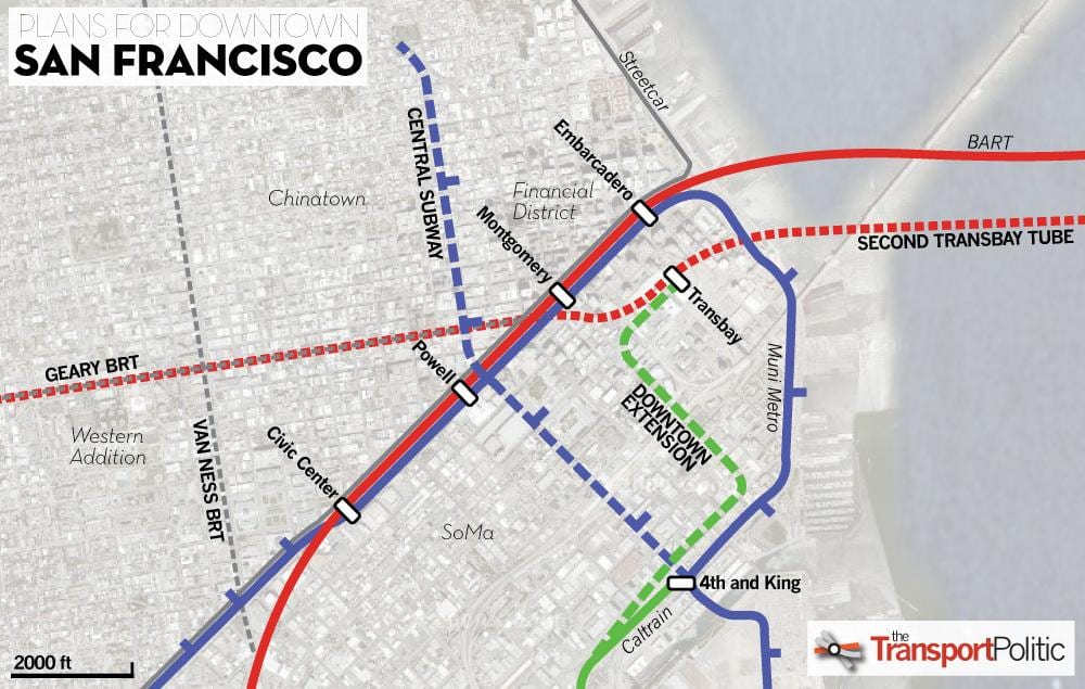 Χάρτης της transbay terminal