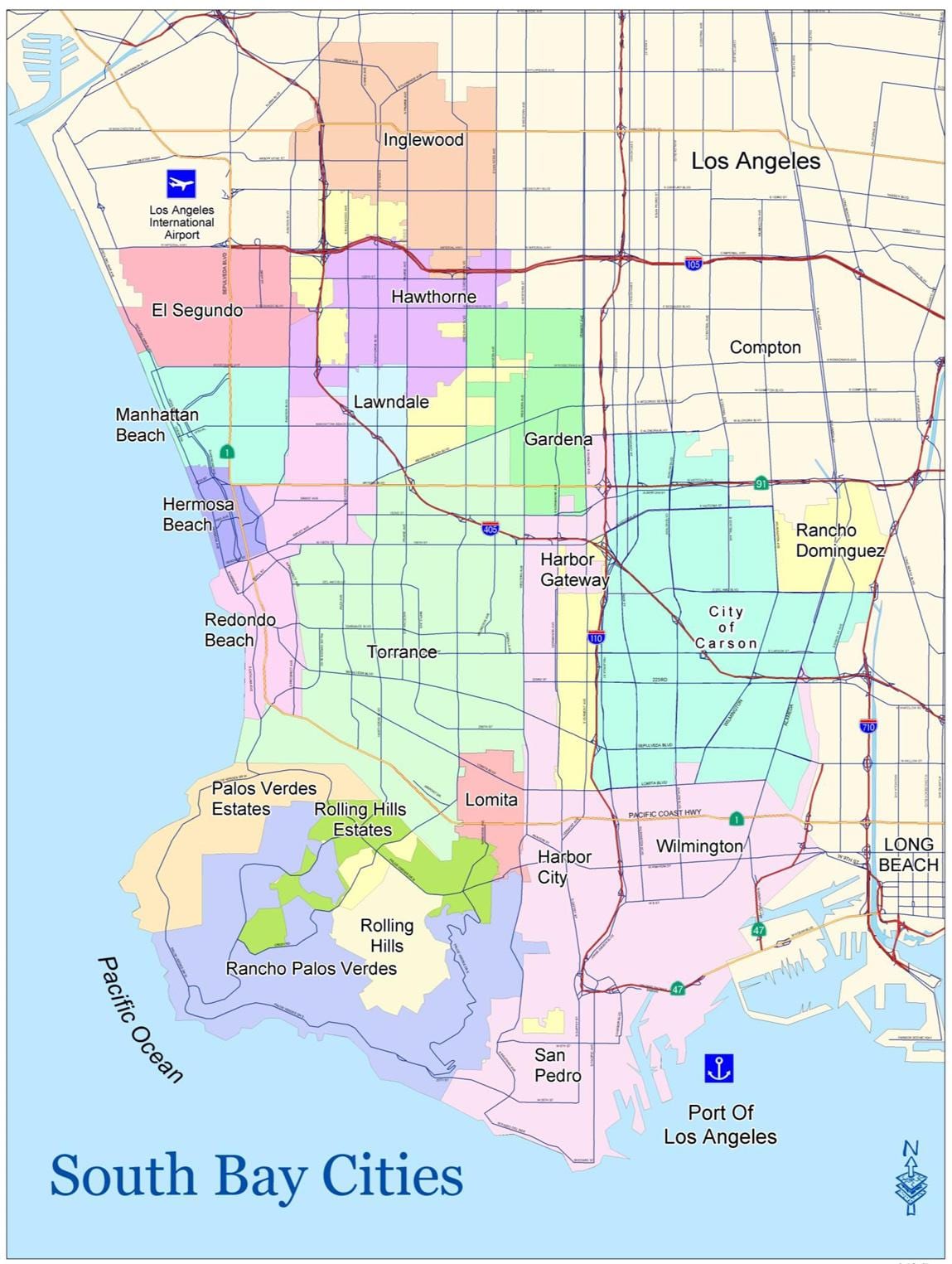 Χάρτης της νότιας bay area, ca