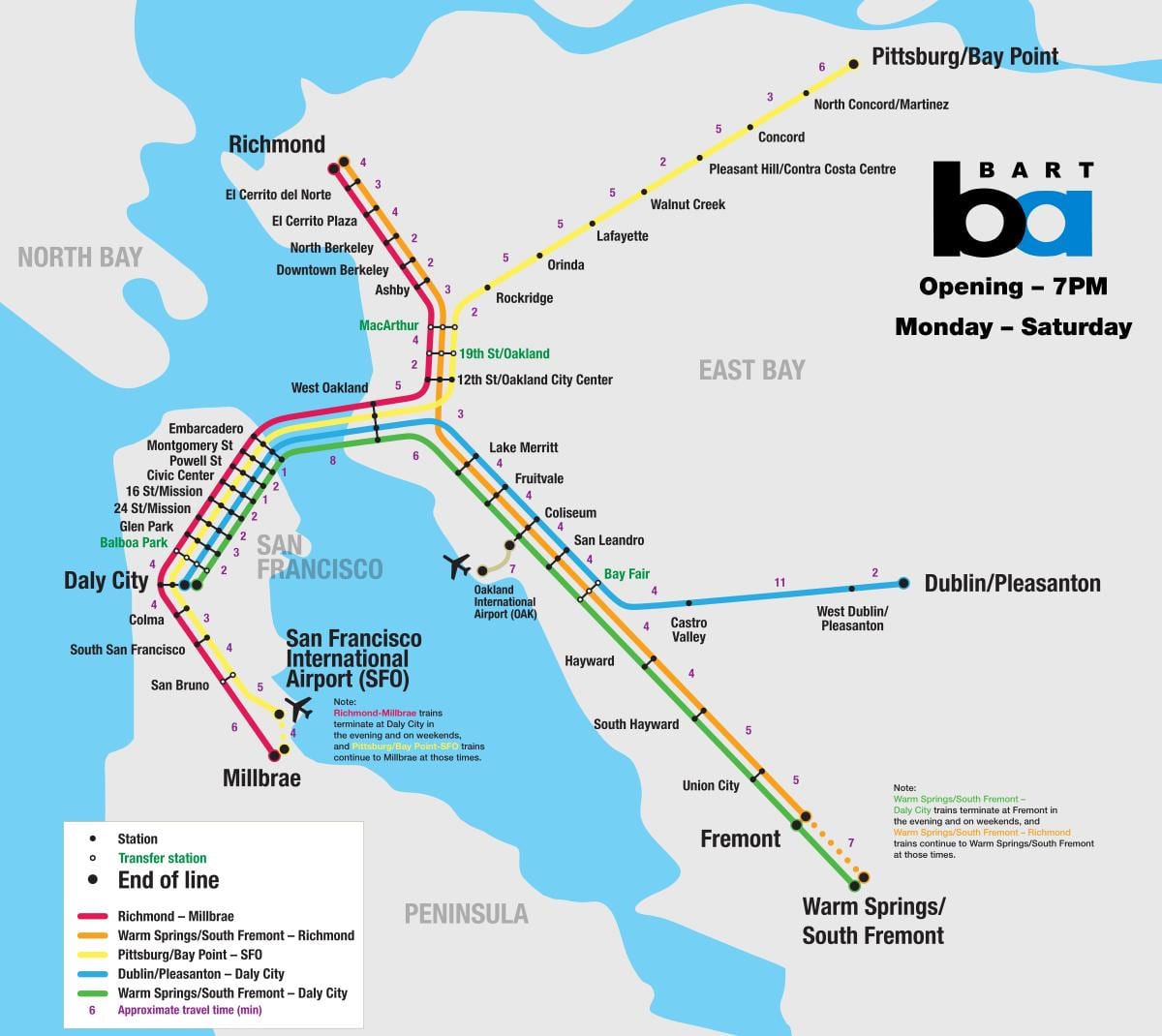 bart σύστημα Σαν Φρανσίσκο εμφάνιση χάρτη