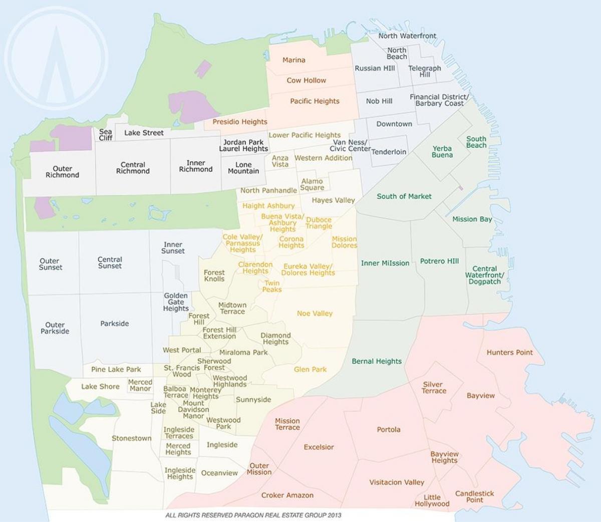 Χάρτης της cow hollow Σαν Φρανσίσκο