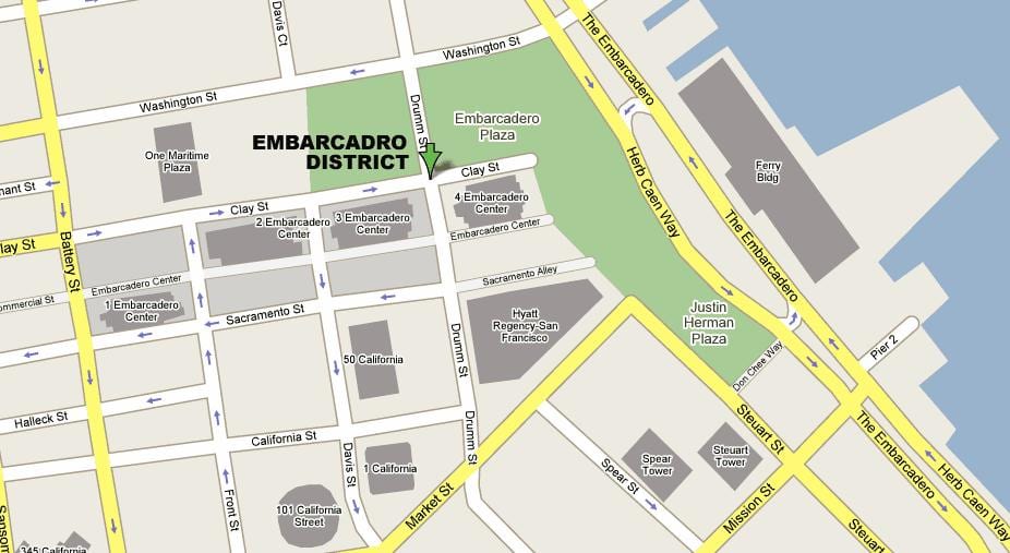 Χάρτης της embarcadero Σαν Φρανσίσκο