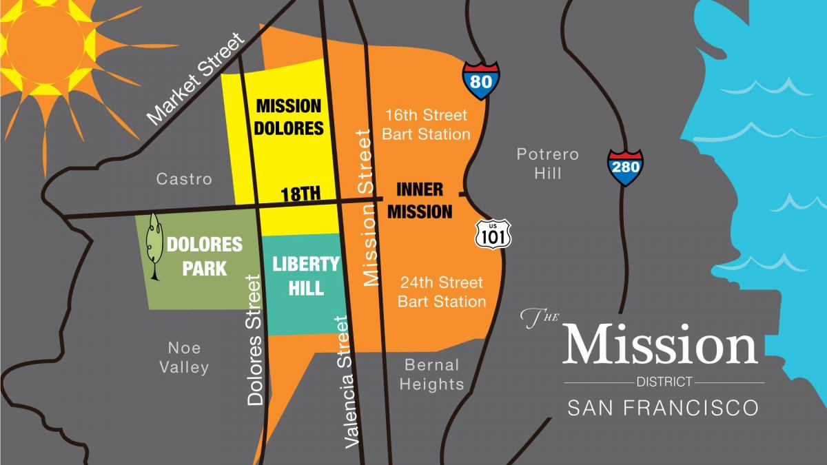 Χάρτης της mission district του Σαν Φρανσίσκο