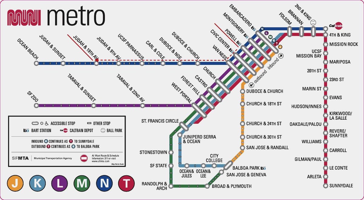Χάρτης της muni n γραμμή