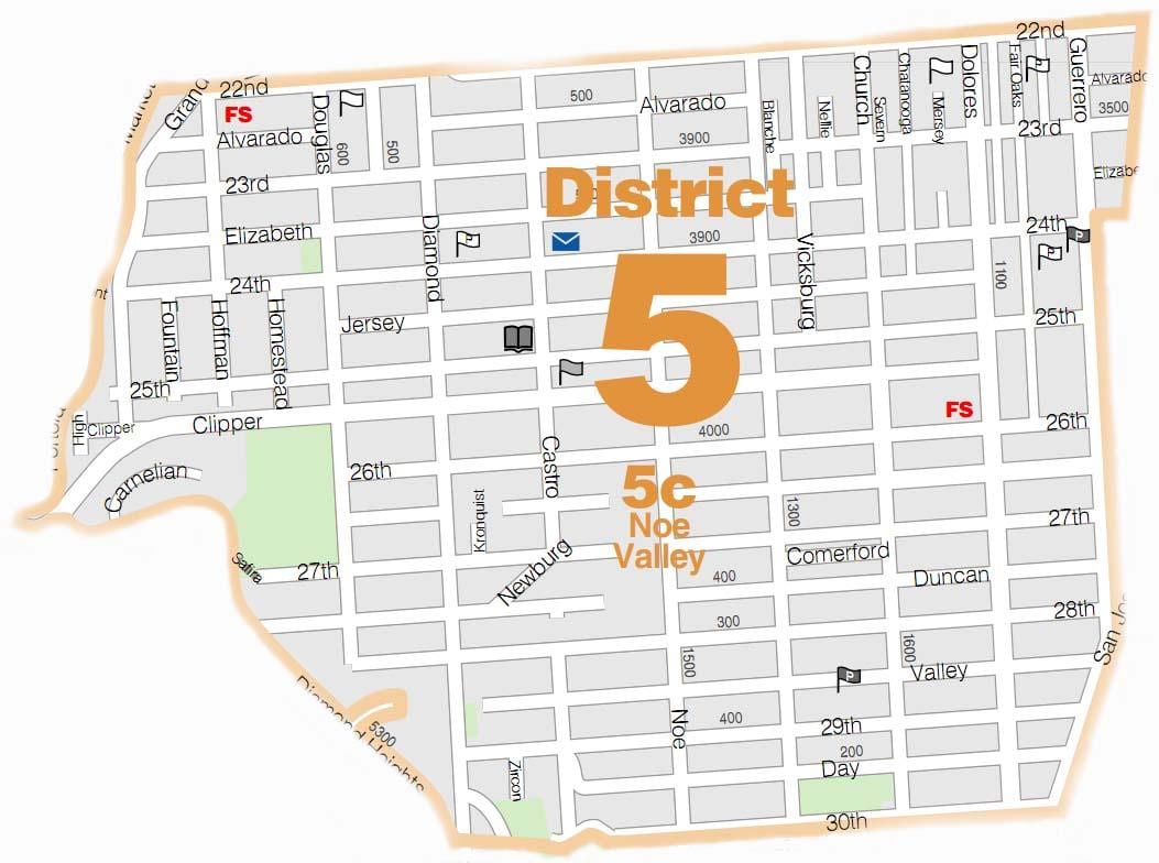 χάρτης της noe valley San Francisco