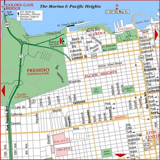 Χάρτης της pacific heights, Σαν Φρανσίσκο