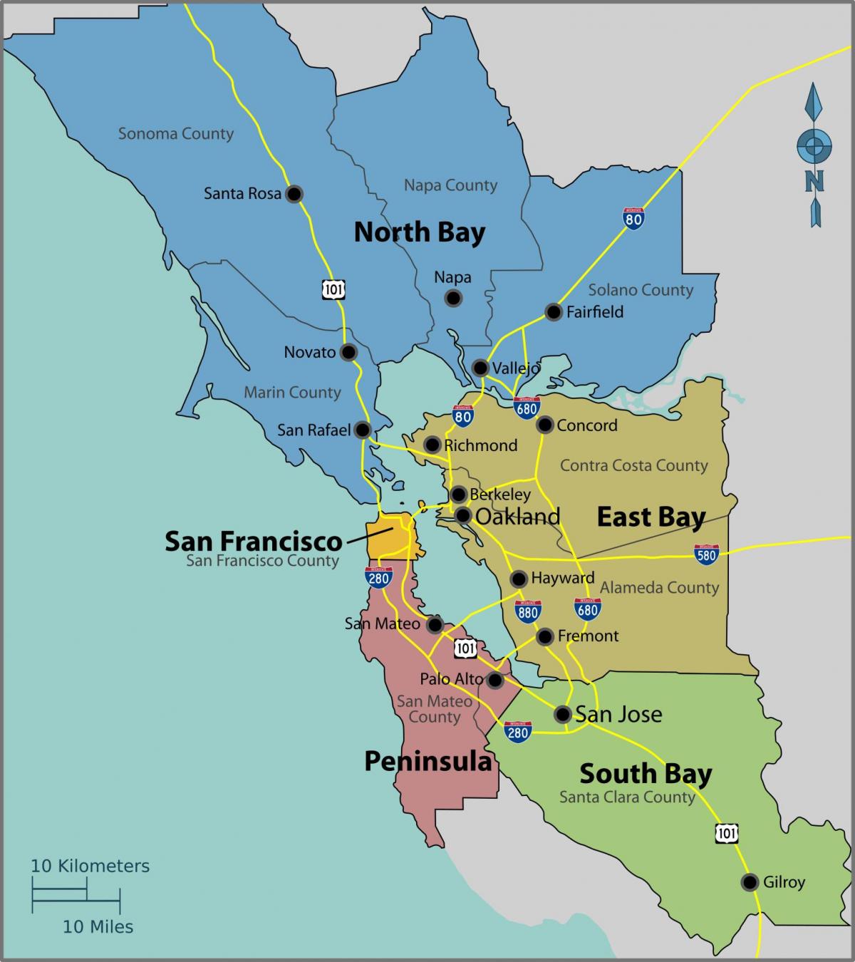 San Francisco bay στο χάρτη