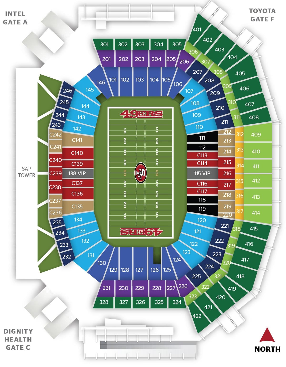 Χάρτης της San Francisco 49ers στάδιο