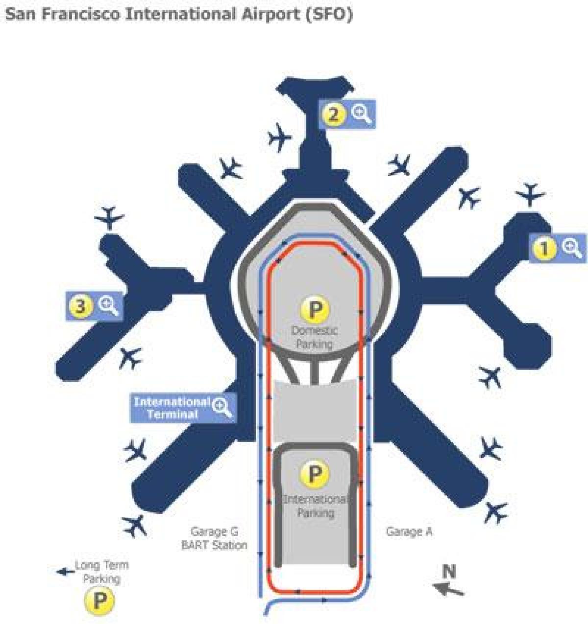 San Francisco airport πύλη χάρτης