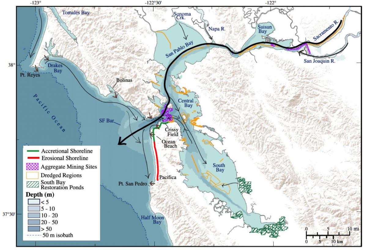 Χάρτης της San Francisco bay βάθος