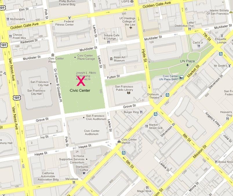 Χάρτης της San Francisco civic center