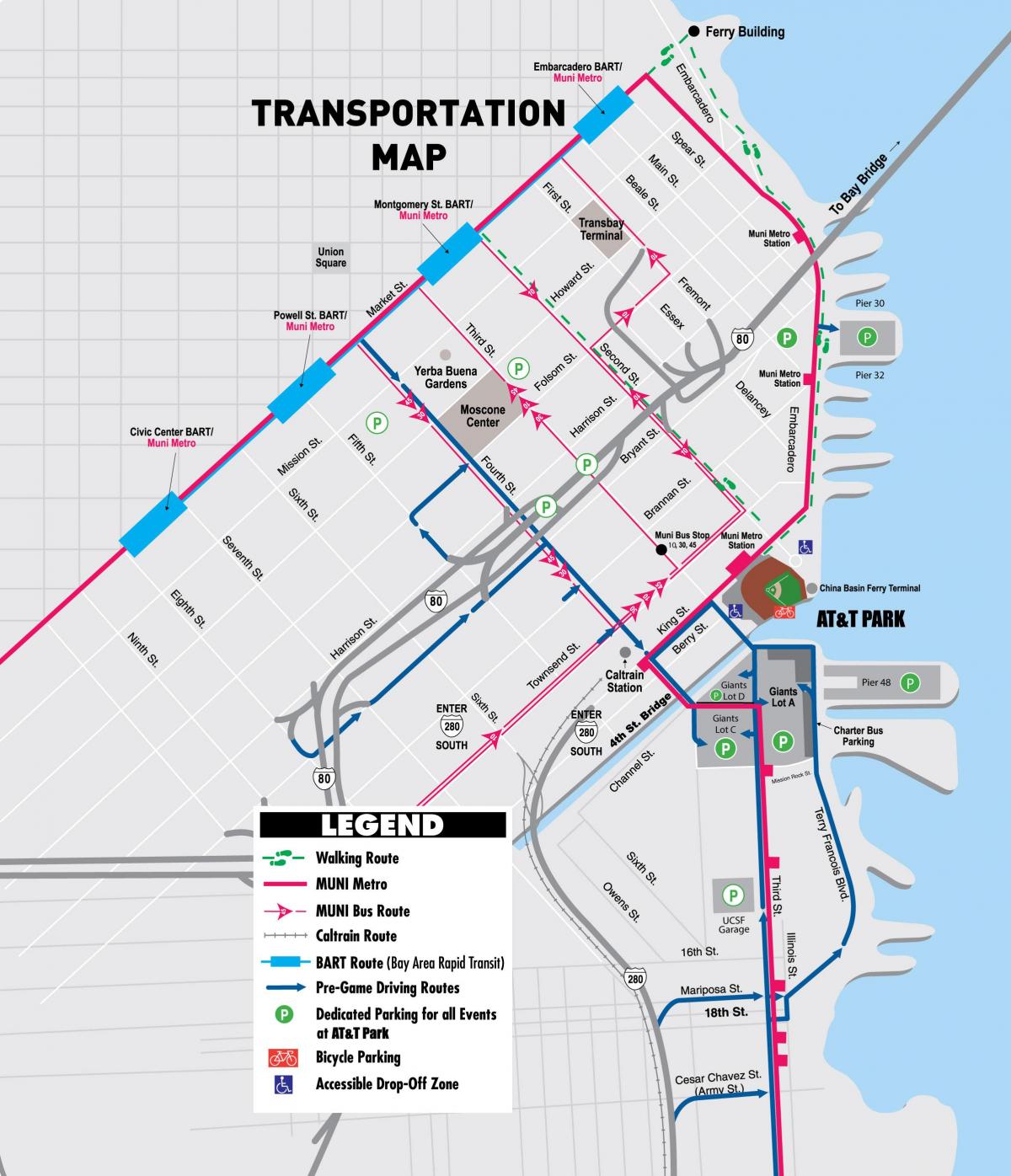 Χάρτης της SF γίγαντες στάθμευσης 