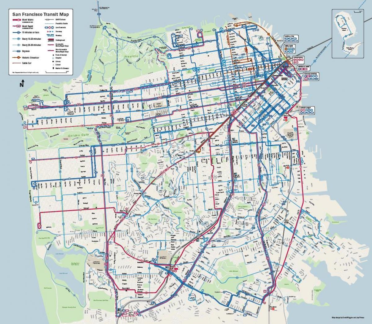 Σαν Φρανσίσκο σύστημα λεωφορείων χάρτης