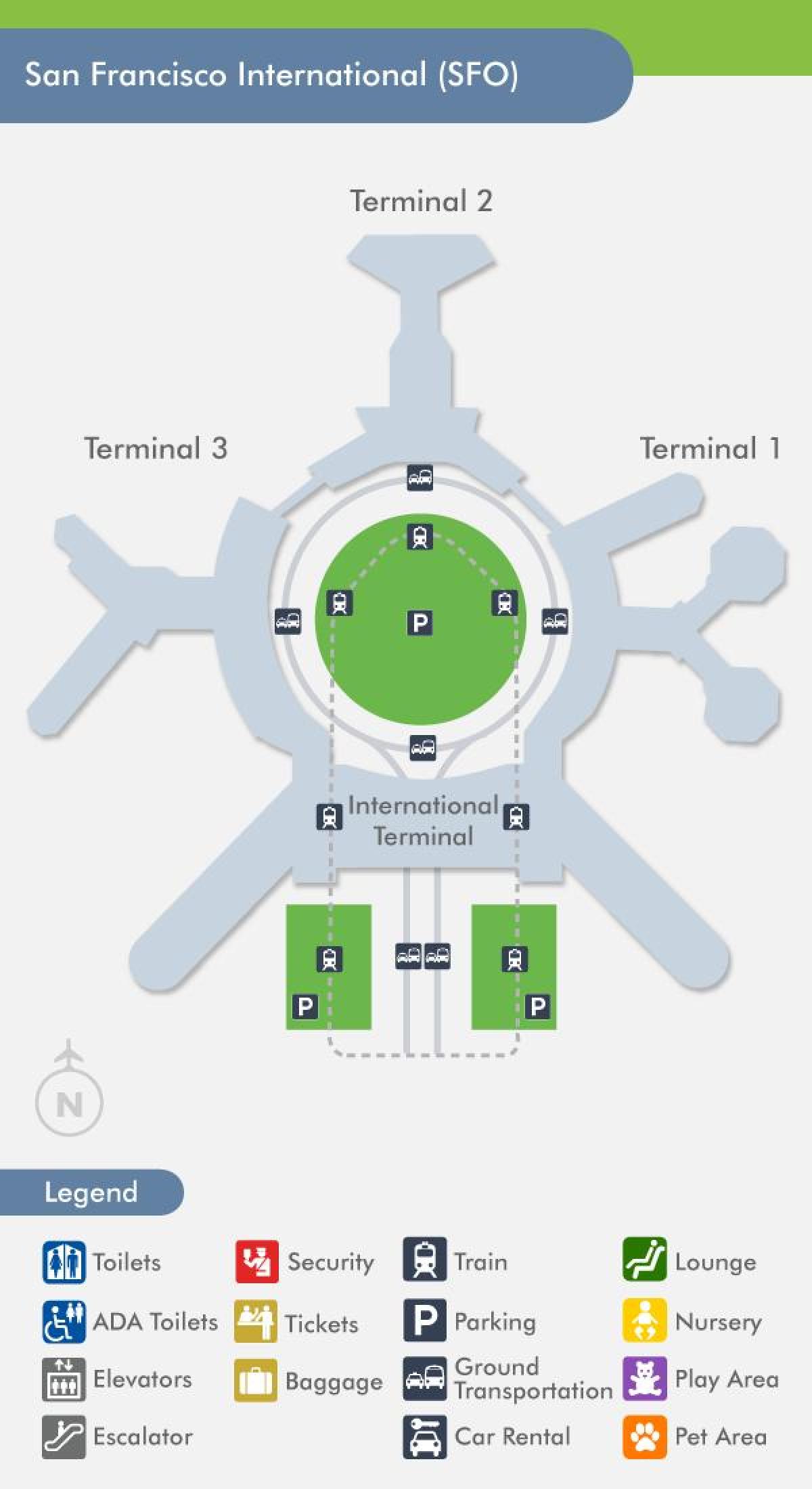 Χάρτης της SFO airport terminal 1