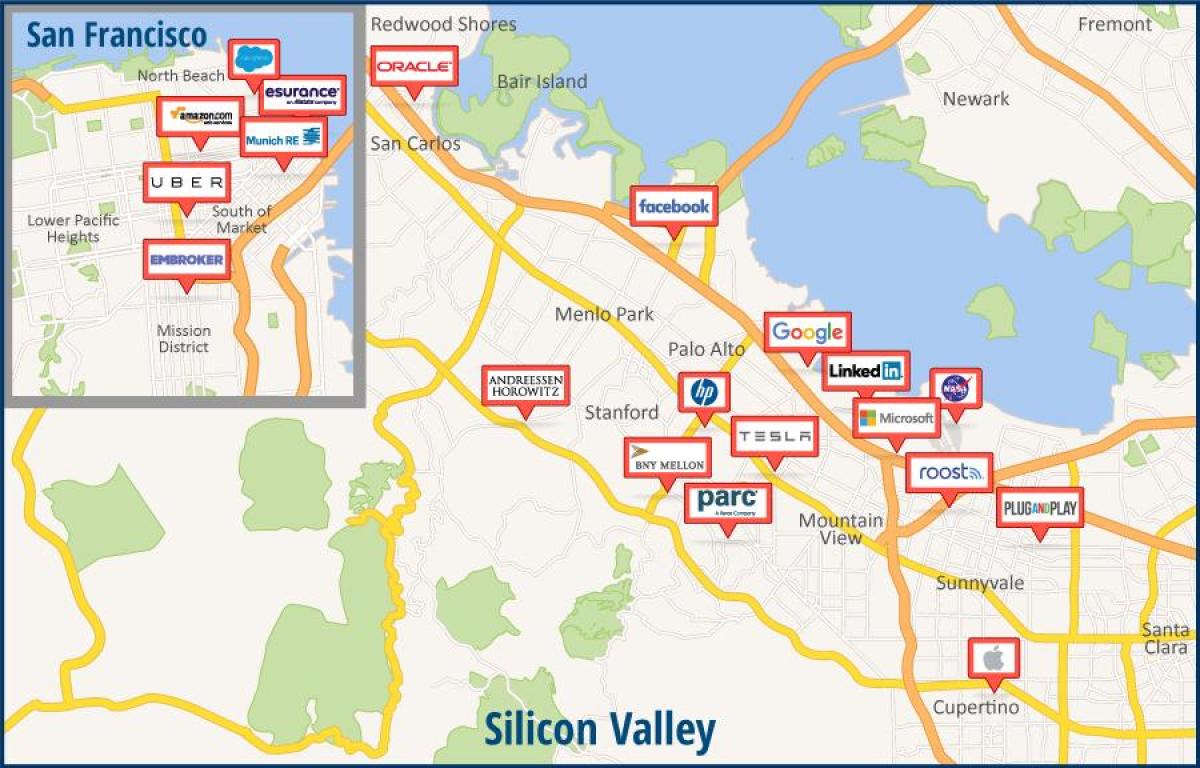 Χάρτης της silicon valley tour