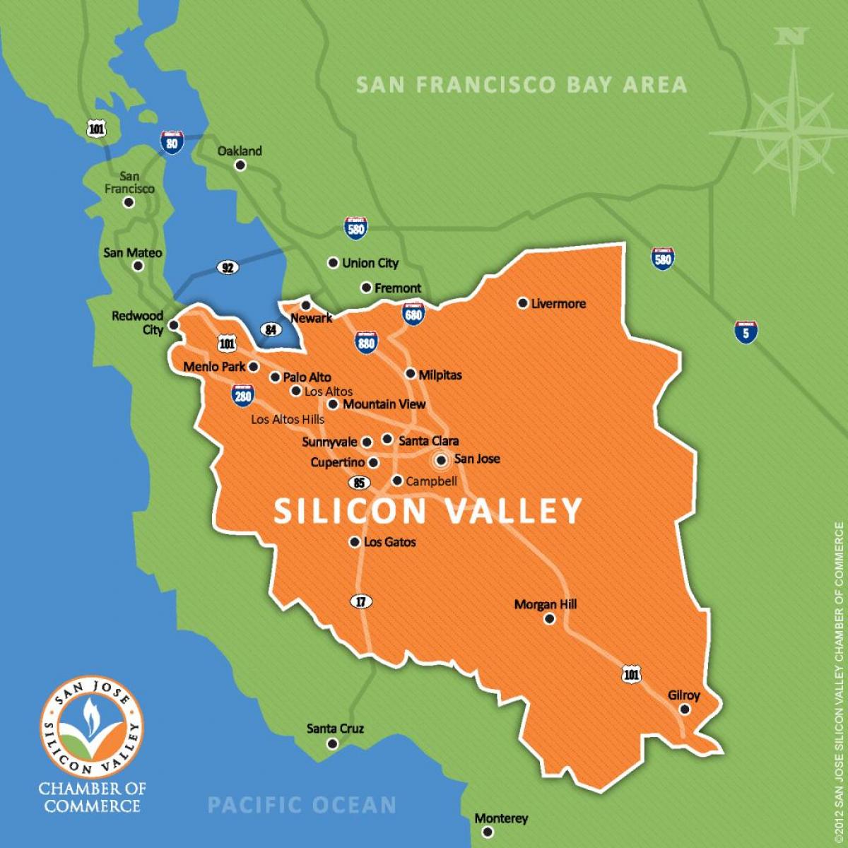 silicon valley σε παγκόσμιο χάρτη