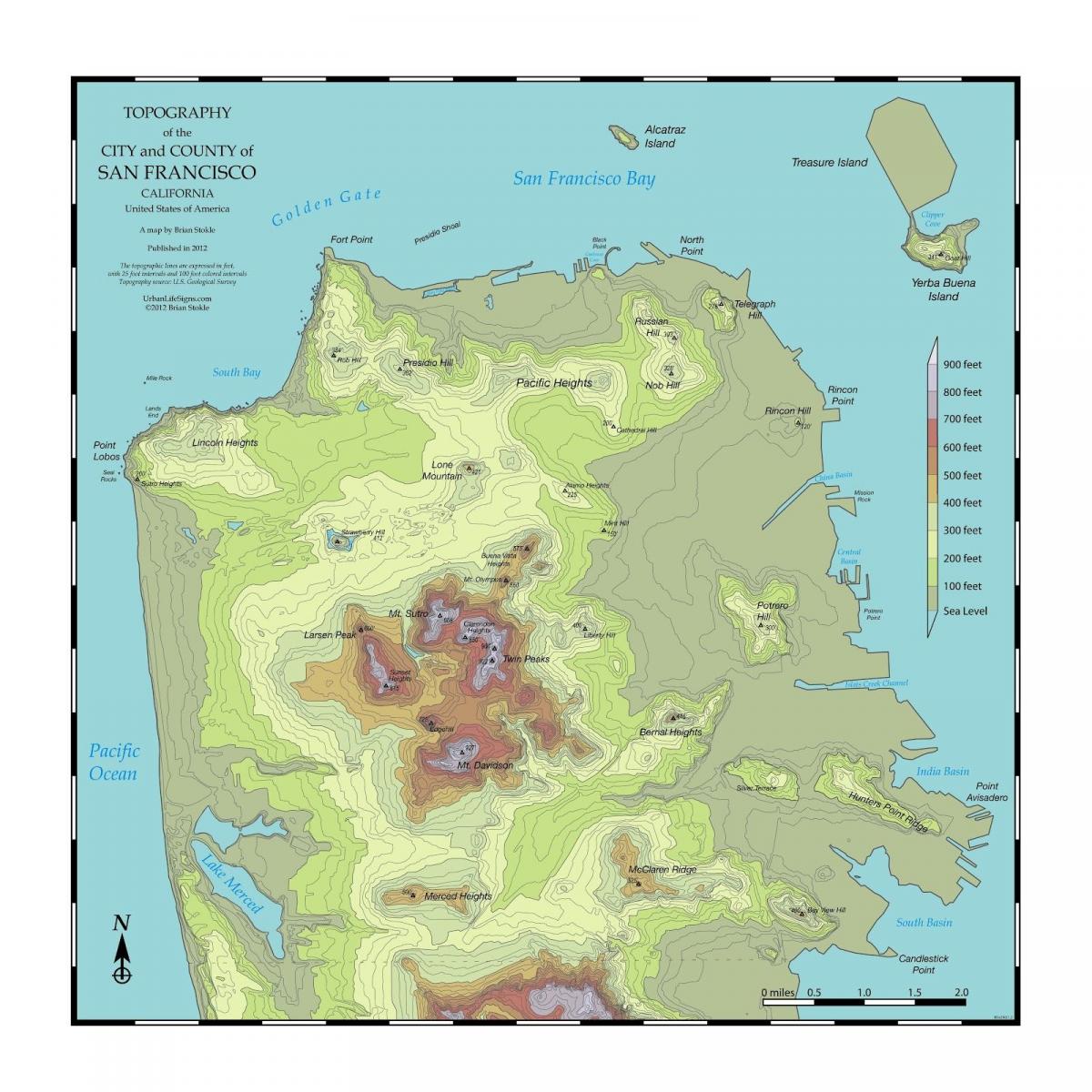 Χάρτης της San Francisco topo