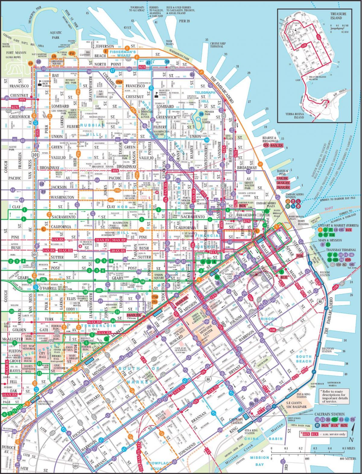 Σαν Φρανσίσκο μαζικής μεταφοράς χάρτης